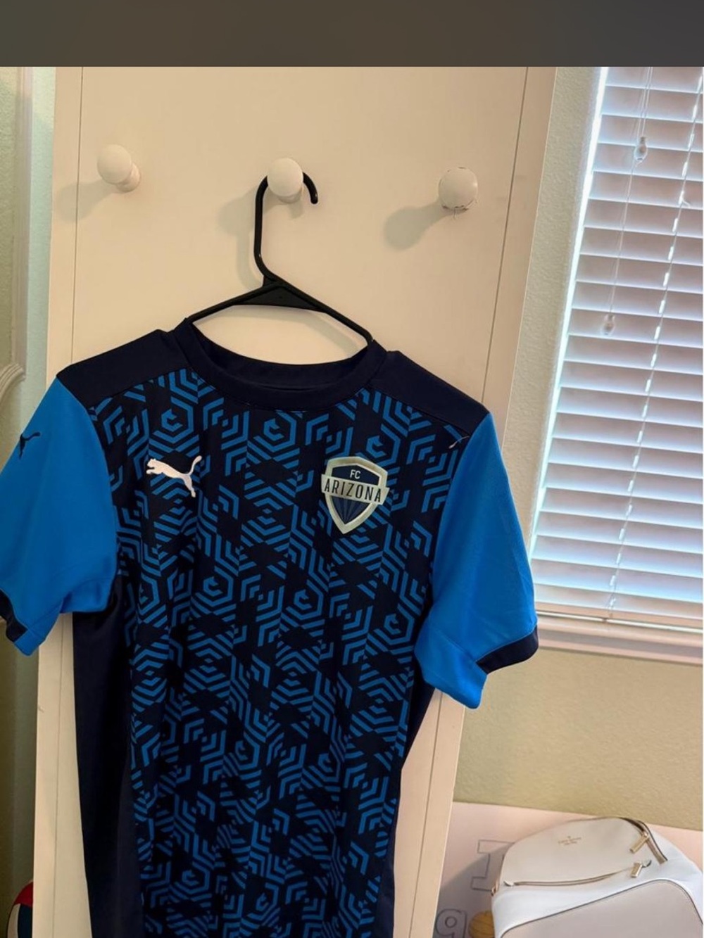 Puma Blue and Navy FC Arizona Short Sleeve Soccer Jersey